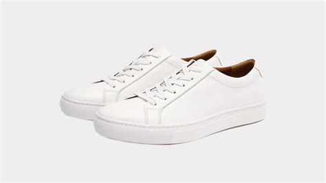 minimal white sneakers men